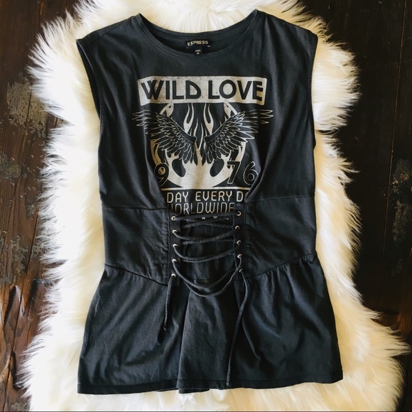 EXPRESS Wild Love Lace Front Corset Tank Top XS - Picture 2 of 5